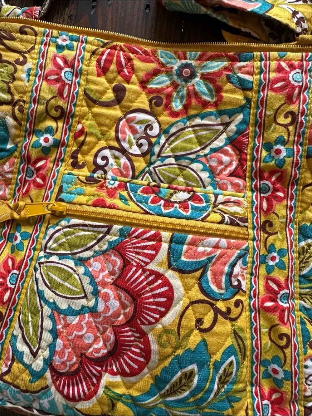 Vera Bradley Provençal Quilted Crossbody Bag Yellow Floral Retired Pattern